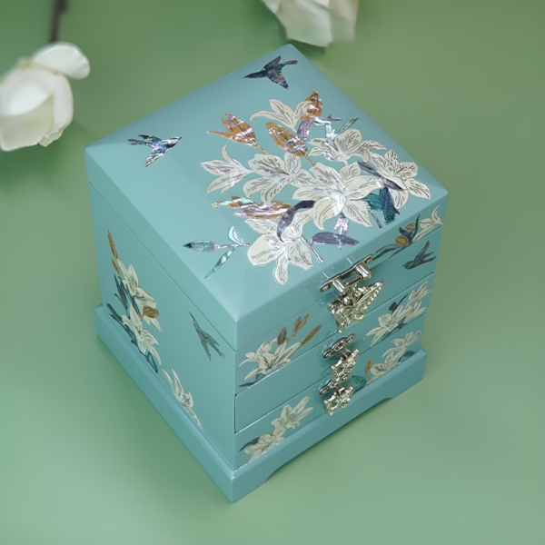 Eternal Harmony Lacquer Mother-of-Pearl Inlay Multi-Layer Jewelry Box